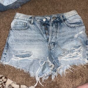 PacSun Light Blue Distressed Denim Shorts